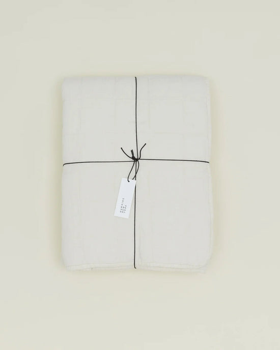 Hawkins New York Simple Linen Quilt in Ivory 