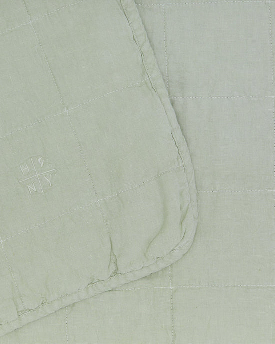 Hawkins New York Simple Linen Quilt in Sage 