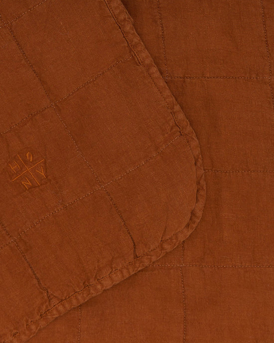Hawkins New York Simple Linen Quilt in Terracotta 