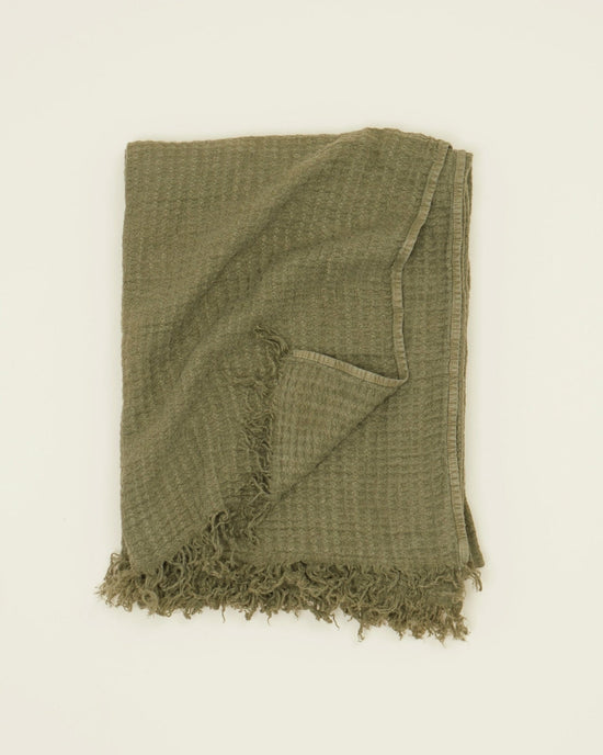 Hawkins New York Simple Linen Throw in Olive 