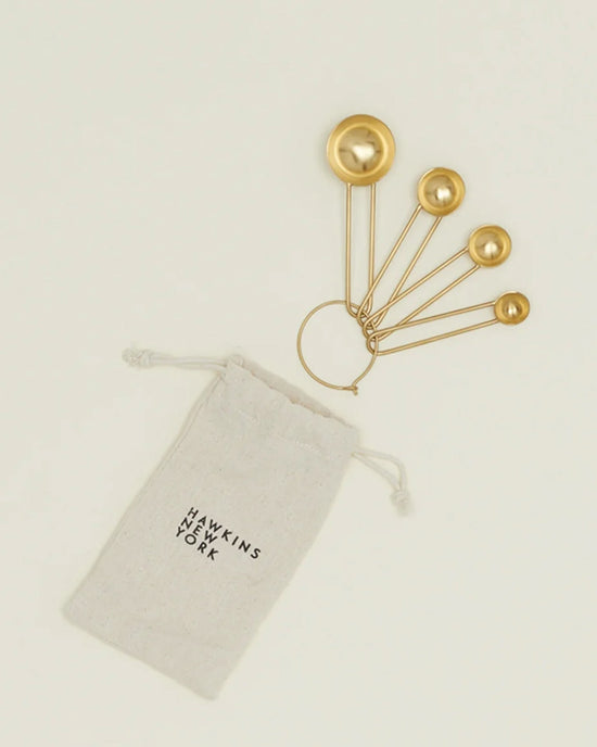 Hawkins New York Simple Measuring Spoons in Brass 