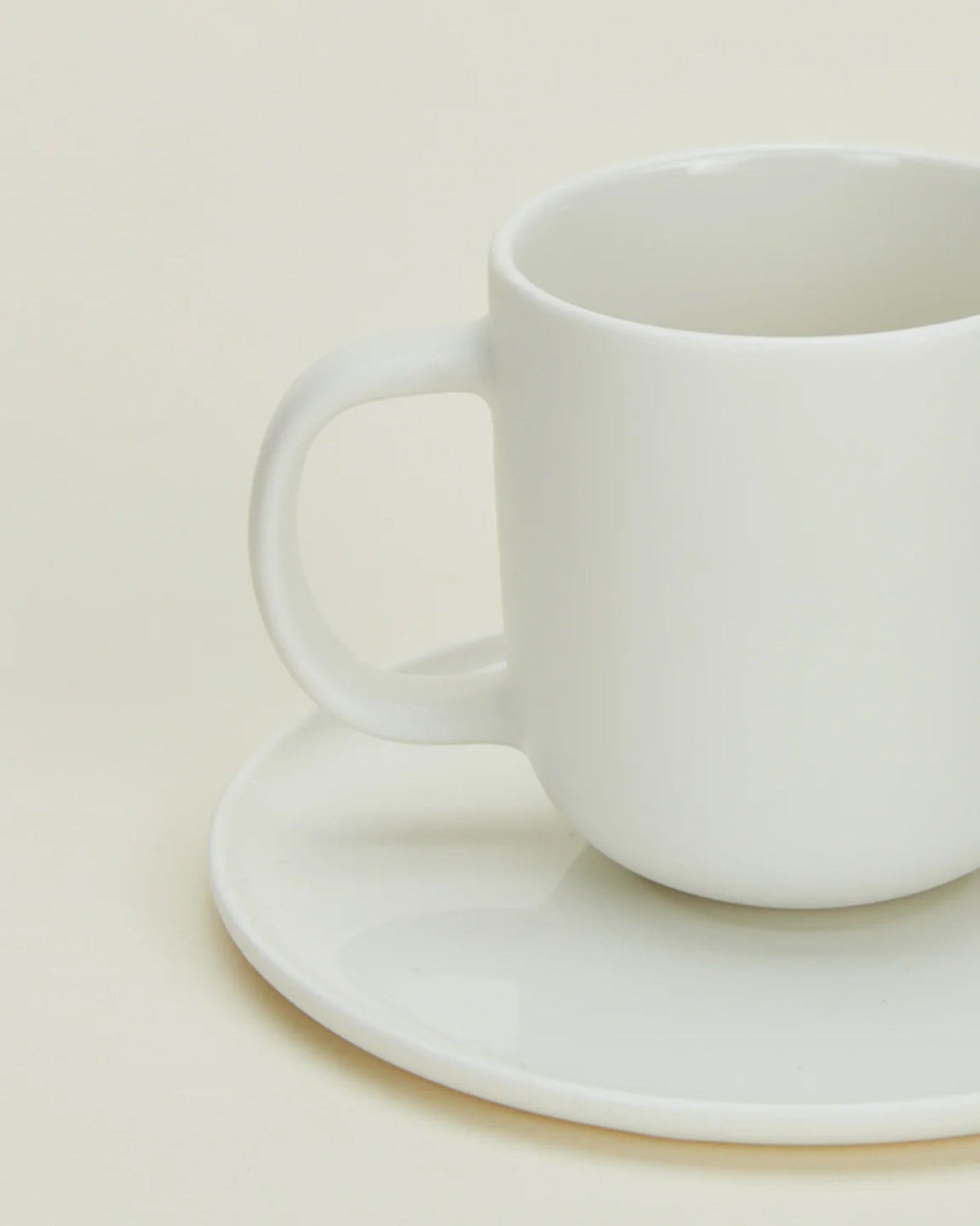 Simple Porcelain Espresso Cups & Saucers - Set of 2