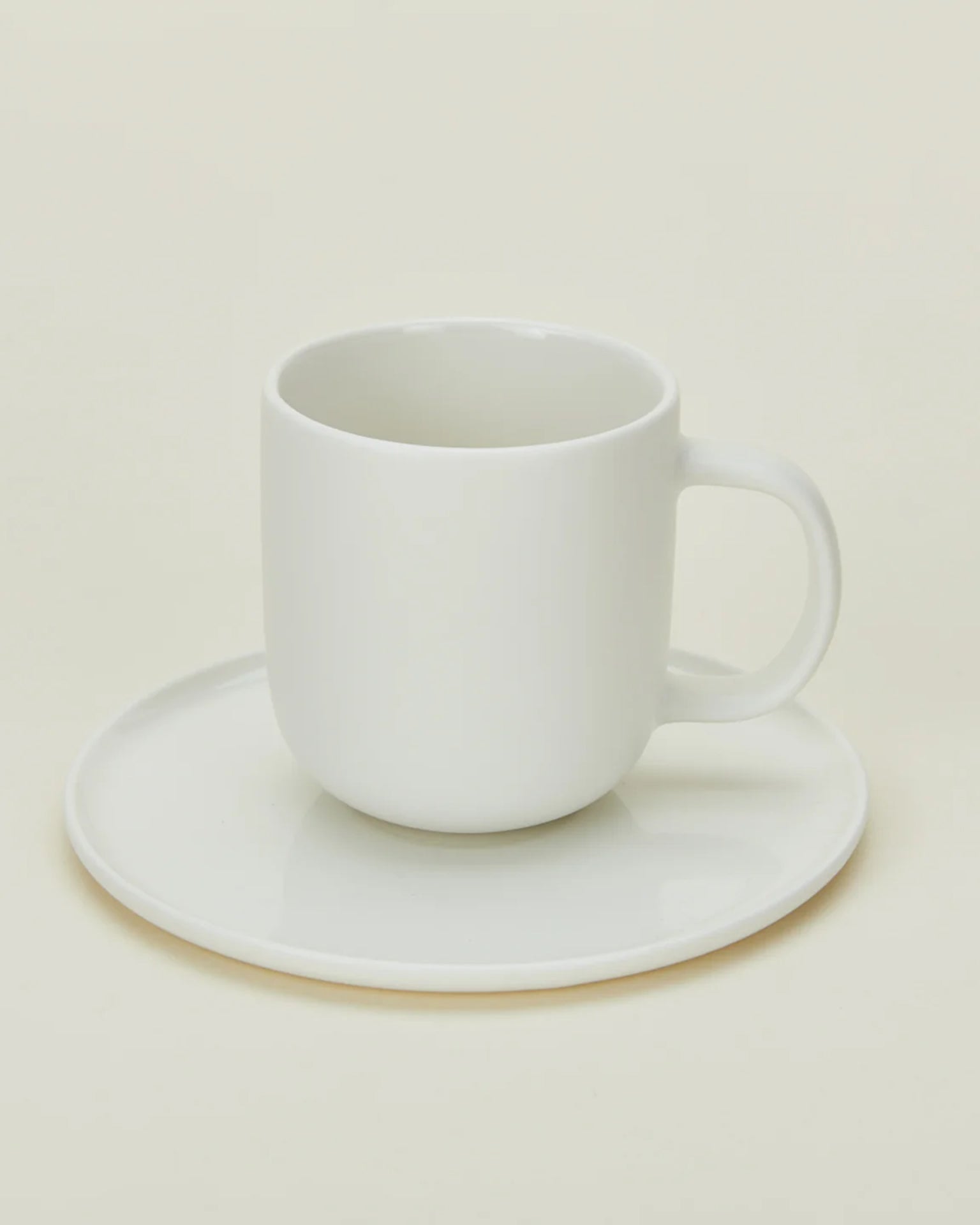 Simple Porcelain Espresso Cups & Saucers - Set of 2 - Thumbnail 5