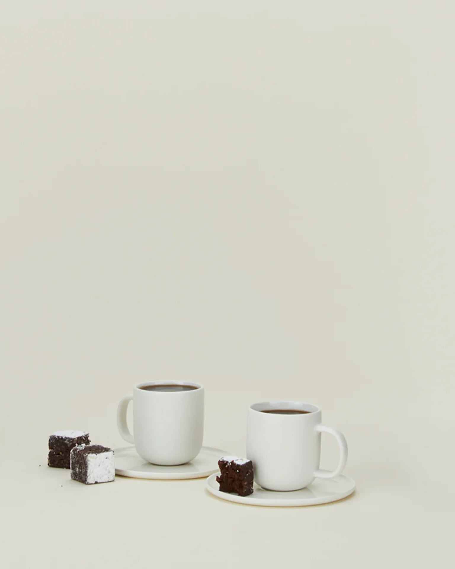 Simple Porcelain Espresso Cups & Saucers - Set of 2 - Thumbnail 2