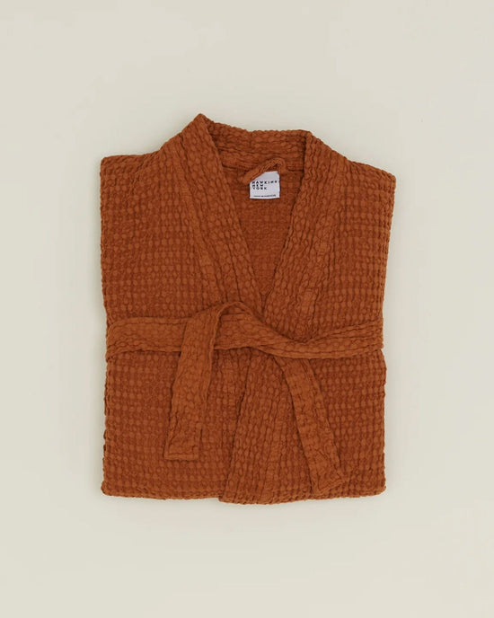 Hawkins New York Simple Waffle Bathrobe in Terracotta 