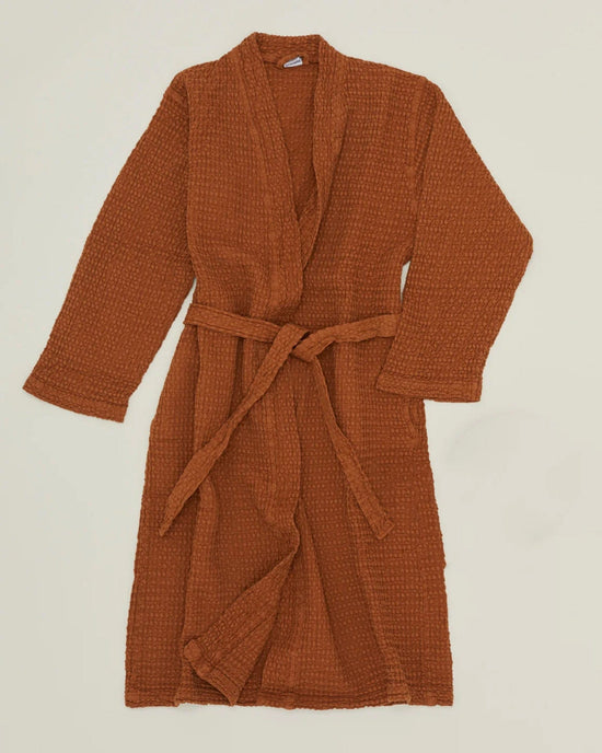 Hawkins New York Simple Waffle Bathrobe in Terracotta 
