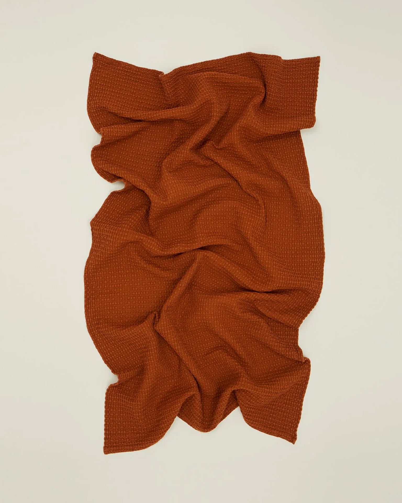 Simple Waffle Hand Towel in Terracotta