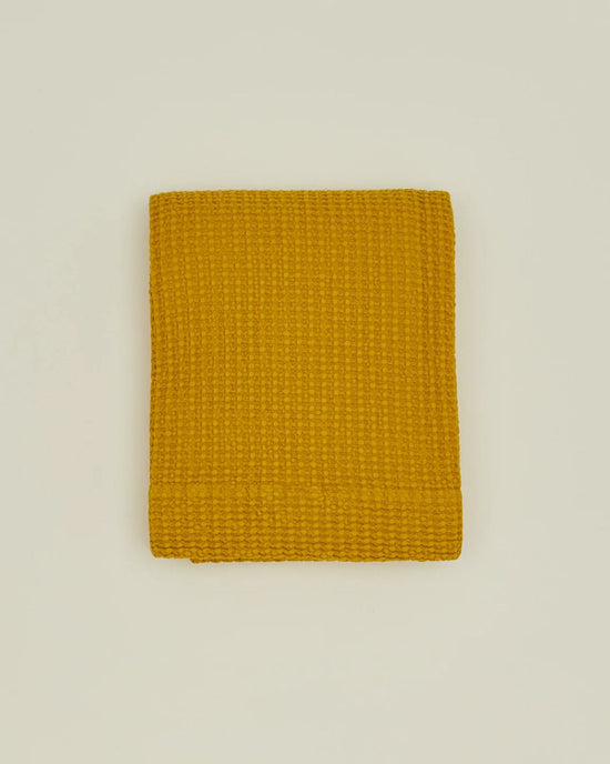 Hawkins New York Simple Waffle Shower Curtain in Mustard 