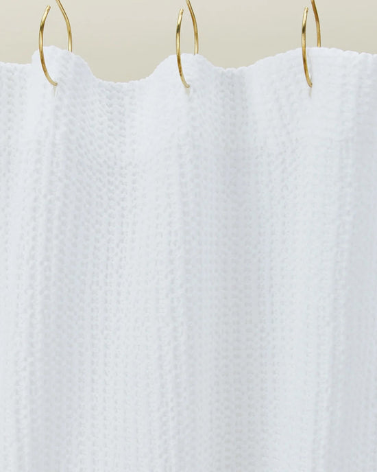 Hawkins New York Simple Waffle Shower Curtain in White 