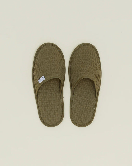 Hawkins New York Simple Waffle Slippers in Olive 