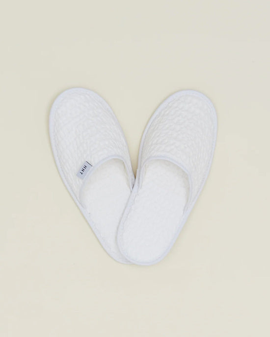 Hawkins New York Simple Waffle Slippers in White 