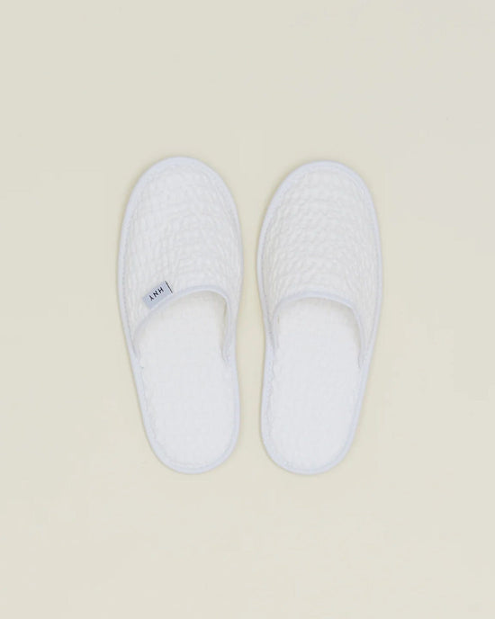 Hawkins New York Simple Waffle Slippers in White 