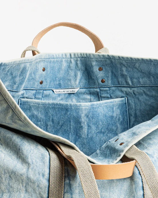 IMMODEST COTTON Large East West Tote in Acid Wash 