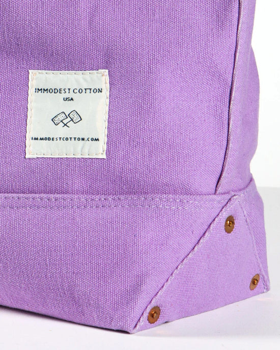 IMMODEST COTTON Large East West Tote in Lilac 