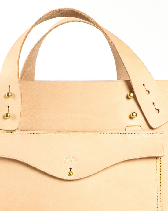 IMMODEST COTTON Leather Bucket Tote in Undyed 