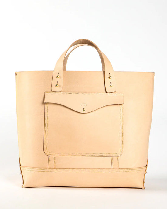 IMMODEST COTTON Leather Bucket Tote in Undyed 