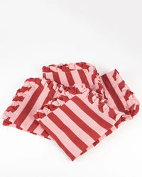 Red & Pink Stripe Ruffle Fabric Napkins S/4 by Meri Meri