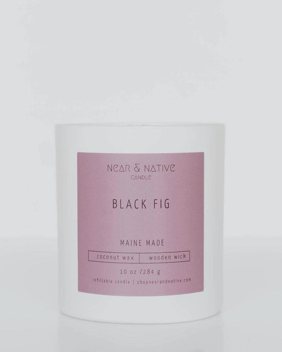 Near & Native Coconut Wax Wood Wick Candle in Black Fig 
