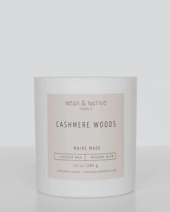 Near & Native Coconut Wax Wood Wick Candle in Cashmere Woods 