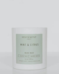 Near & Native Coconut Wax Wood Wick Candle in Mint + Citrus 