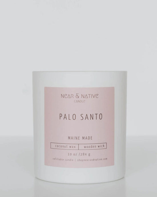 Near & Native Coconut Wax Wood Wick Candle in Palo Santo 