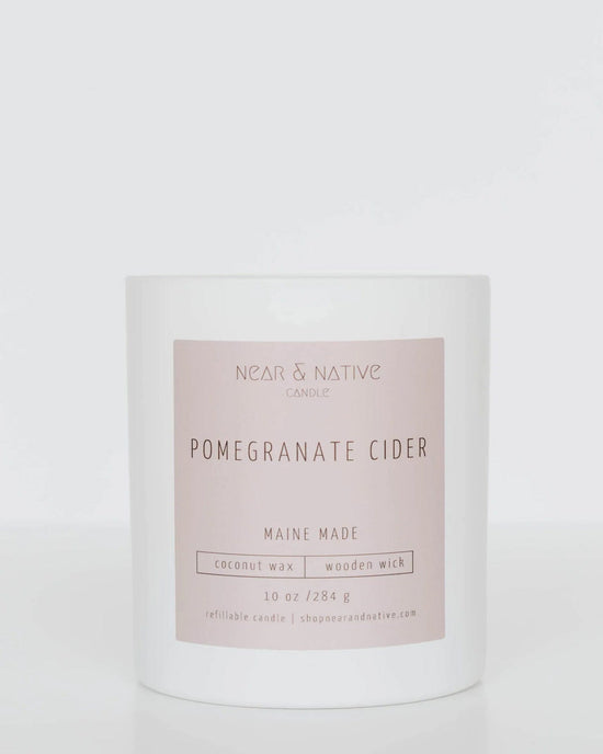 Near & Native Coconut Wax Wood Wick Candle in Pomegranate Cider 