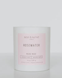 Near & Native Coconut Wax Wood Wick Candle in Rosewater 
