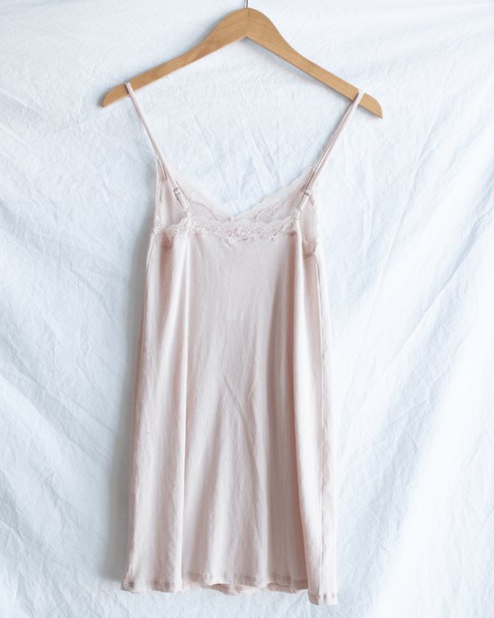 Only Hearts Org Cttn w/ Lace Trim Chemise in Bone