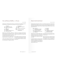Two pages from Delectable by Random House feature recipes for Oat and Banana Muffins with Pecans and Mom’s Irish Soda Bread, each complete with ingredients and step-by-step instructions—perfect for home baking.