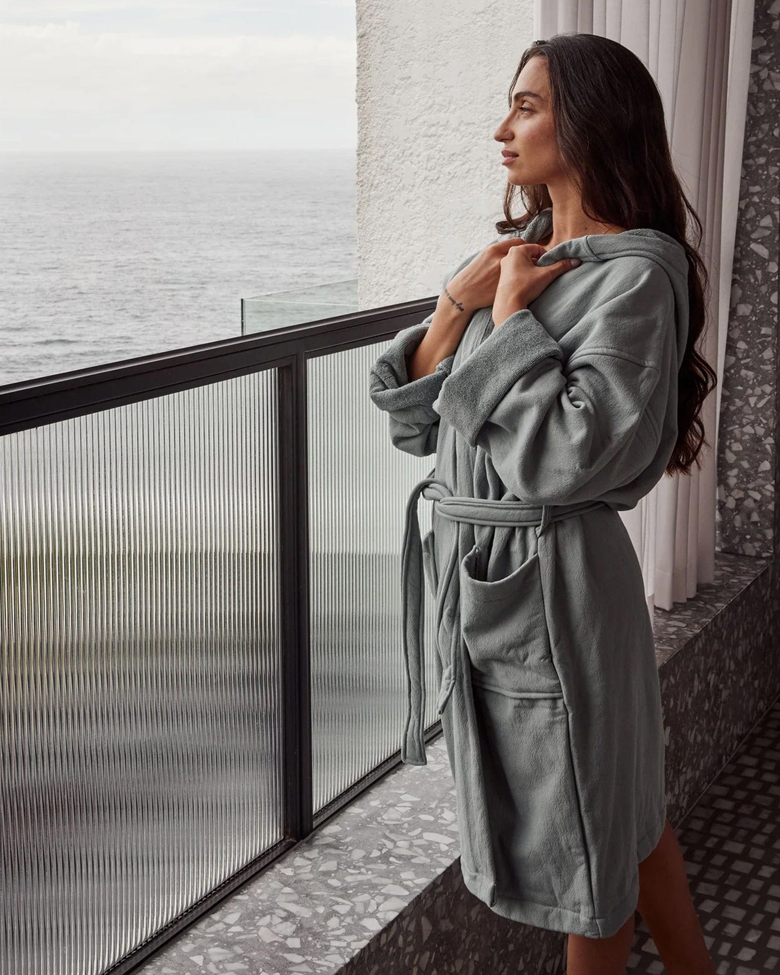 Wash Robe Saarde Turkish Cotton Vintage Wash Robe - Sage – Baske