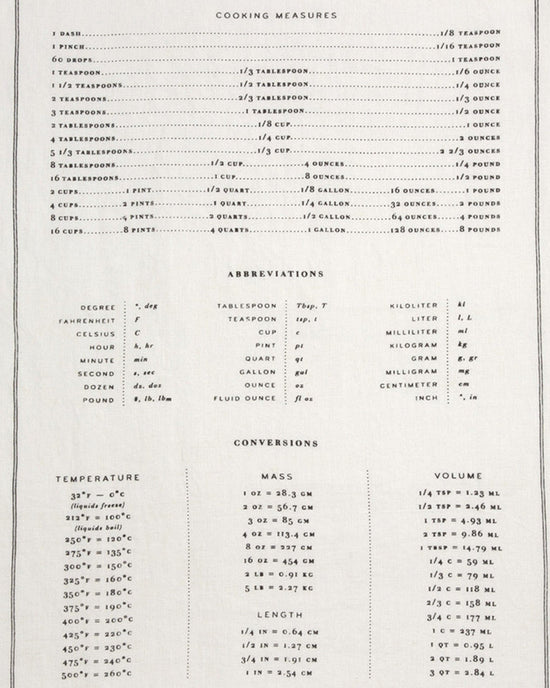 SIR / MADAM Measures Tea Towel 