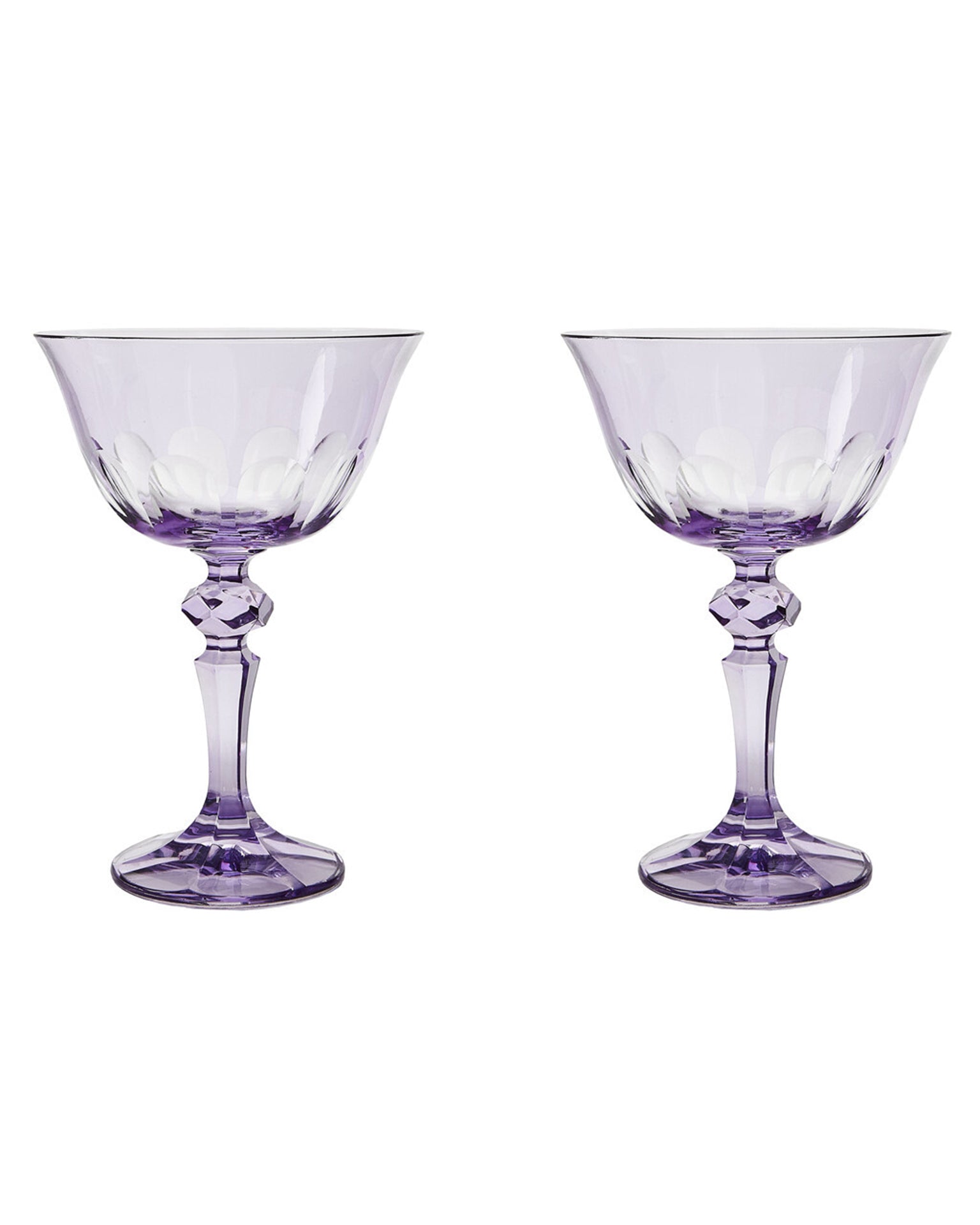 Rialto Glass Coupe Amethyst Set/2