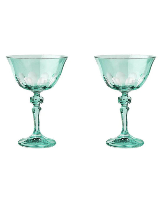 SIR / MADAM Rialto Glass Coupe Menthe Set/2 