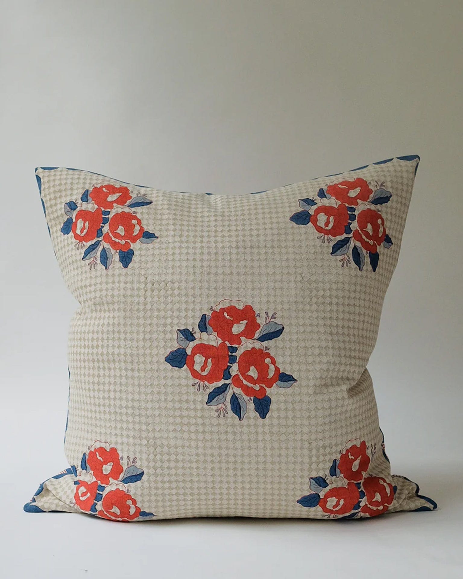 Kamala - Hand Block-printed Linen Pillowcase - Thumbnail 4