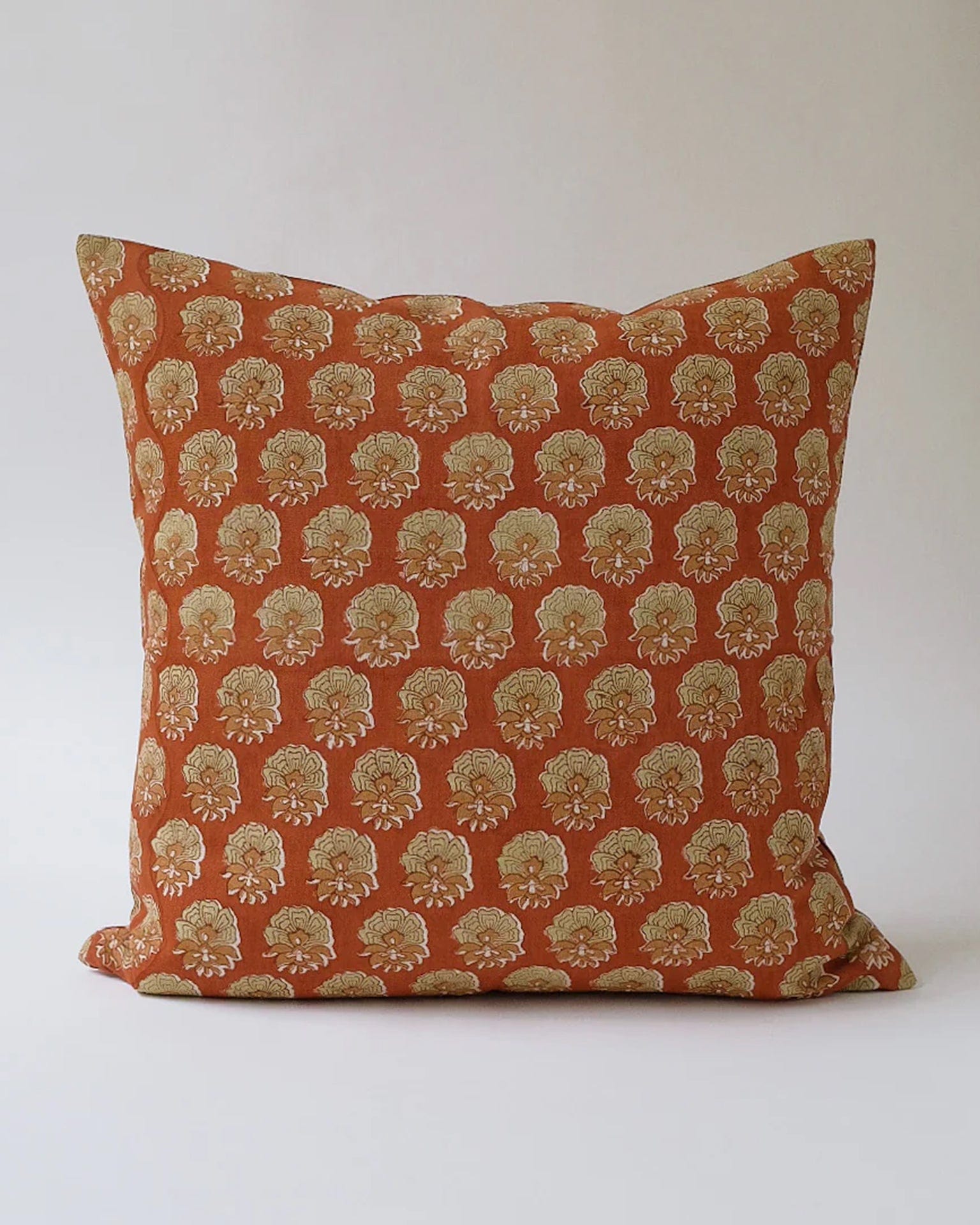 Veda Linen Pillow - 22 x 22 in Rust