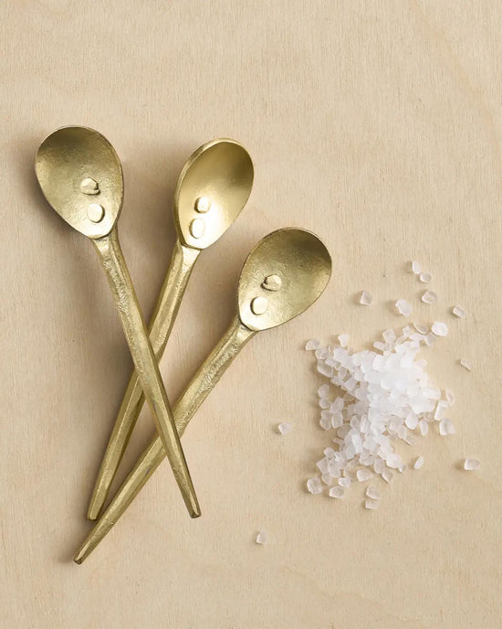 The Collective Forge Brass Mini Spoons - Set of 3 