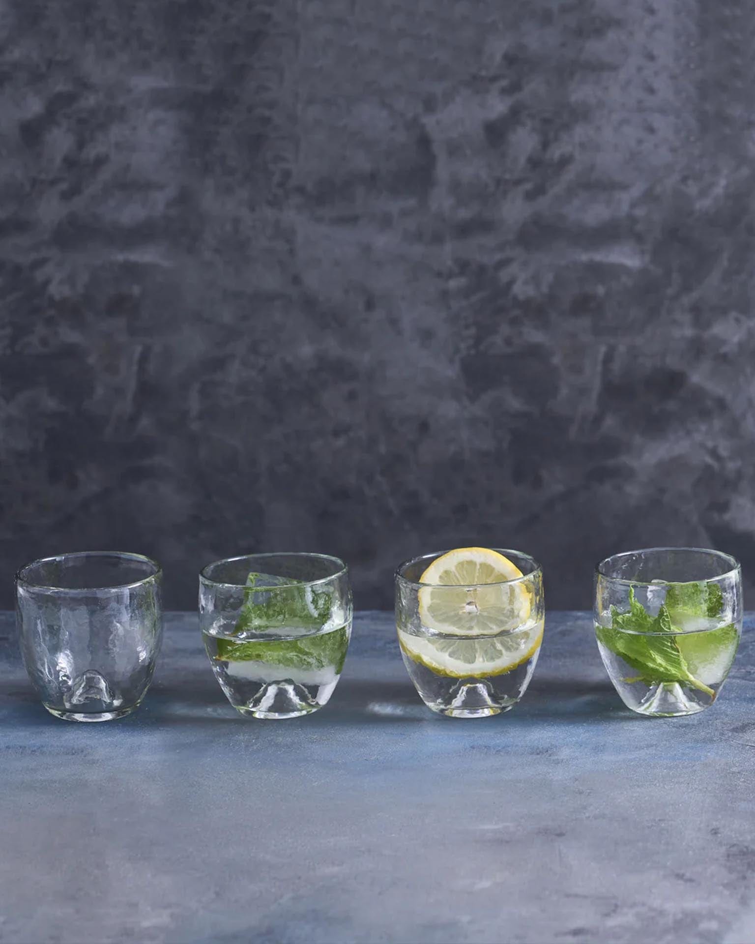 Pebbled Punt Glasses - Set of 4