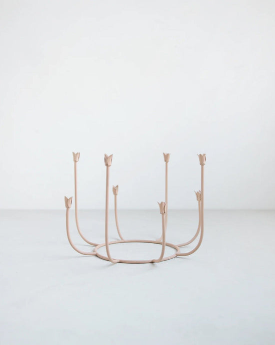 The Floral Society Beacon Long Stem Candelabra in Dune 