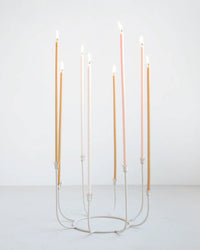 The Floral Society Beacon Long Stem Candelabra in Parchment 
