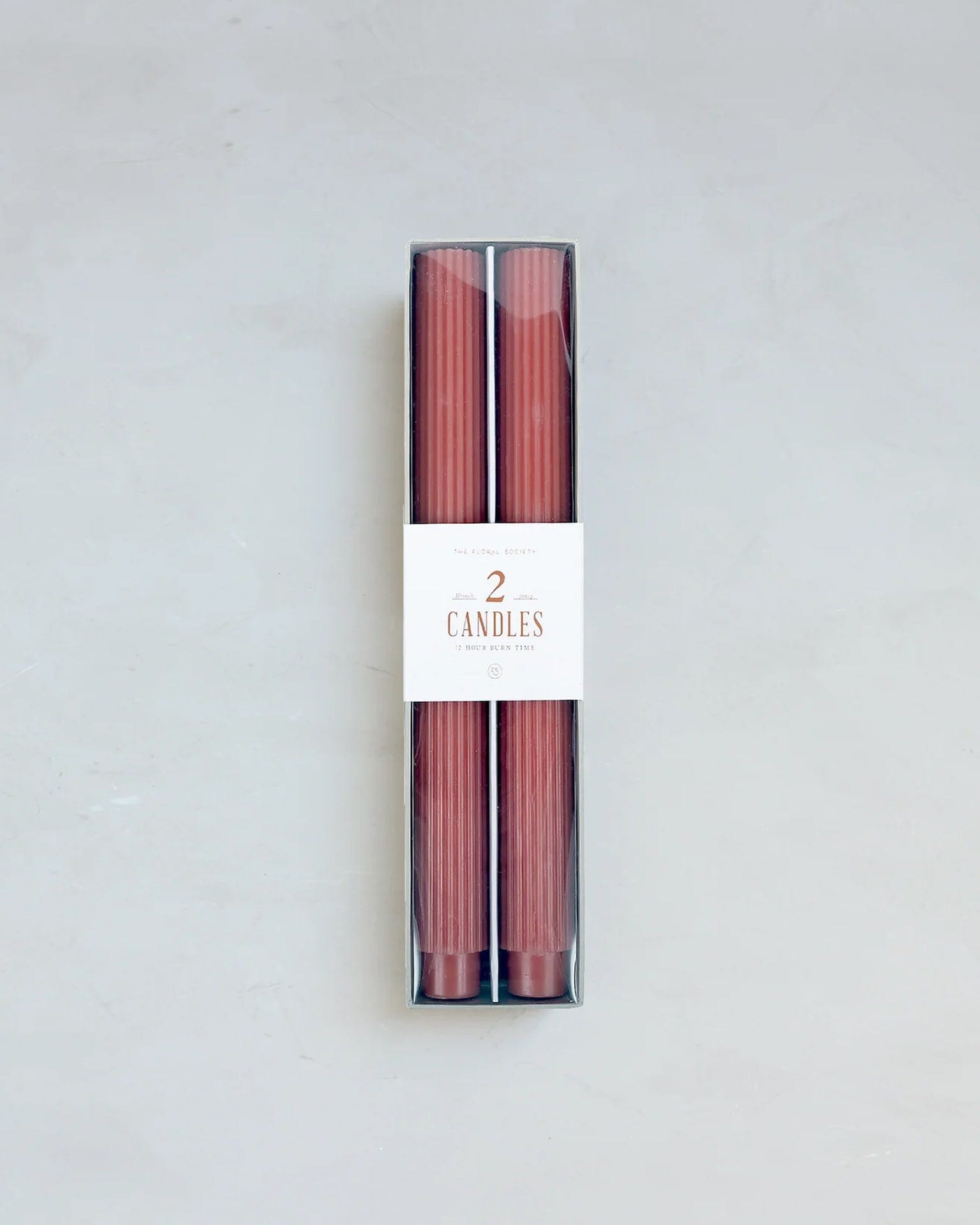 10 Inch Fancy Taper Candles in Clay