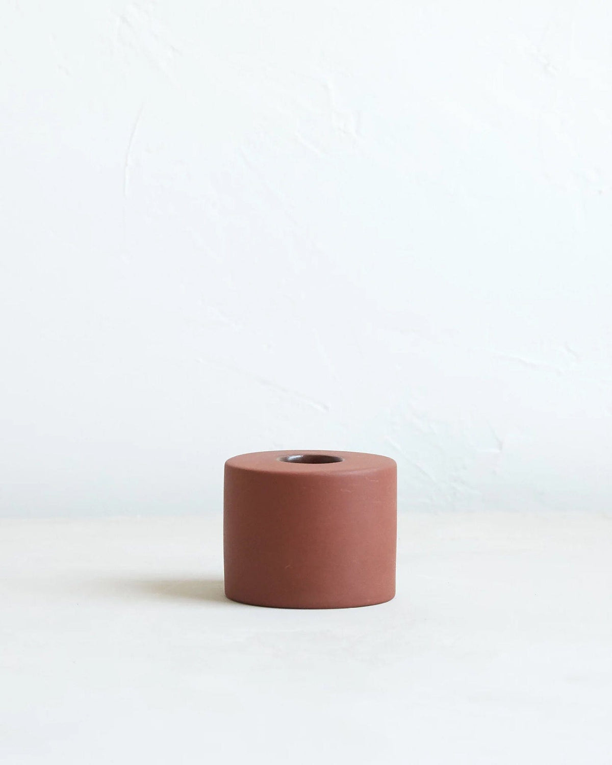 Cylinder Petite Ceramic Taper Holder in Earth