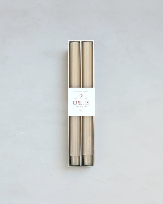 The Floral Society 10 Inch Fancy Taper Candles in Parchment 