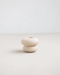 The Floral Society Pebble Petite Ceramic Taper Holder in Sand 