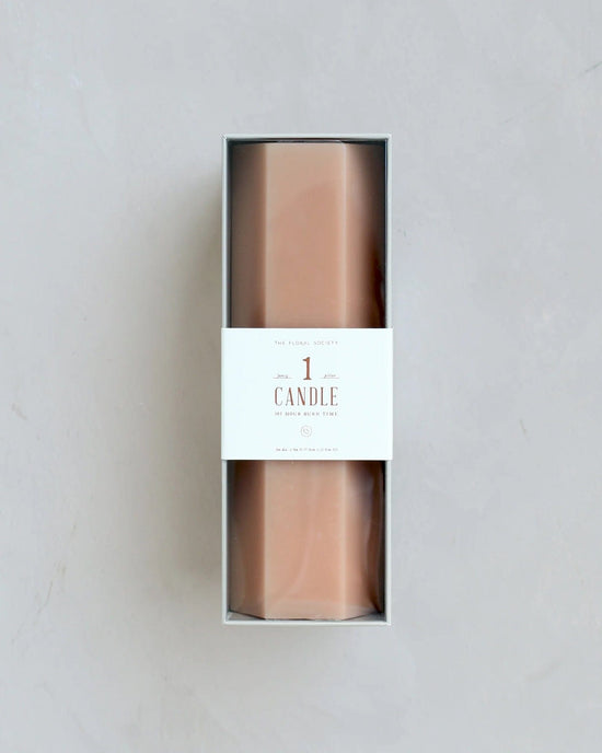 The Floral Society Home Petal Fancy Hexagon Pillar Candle in Petal