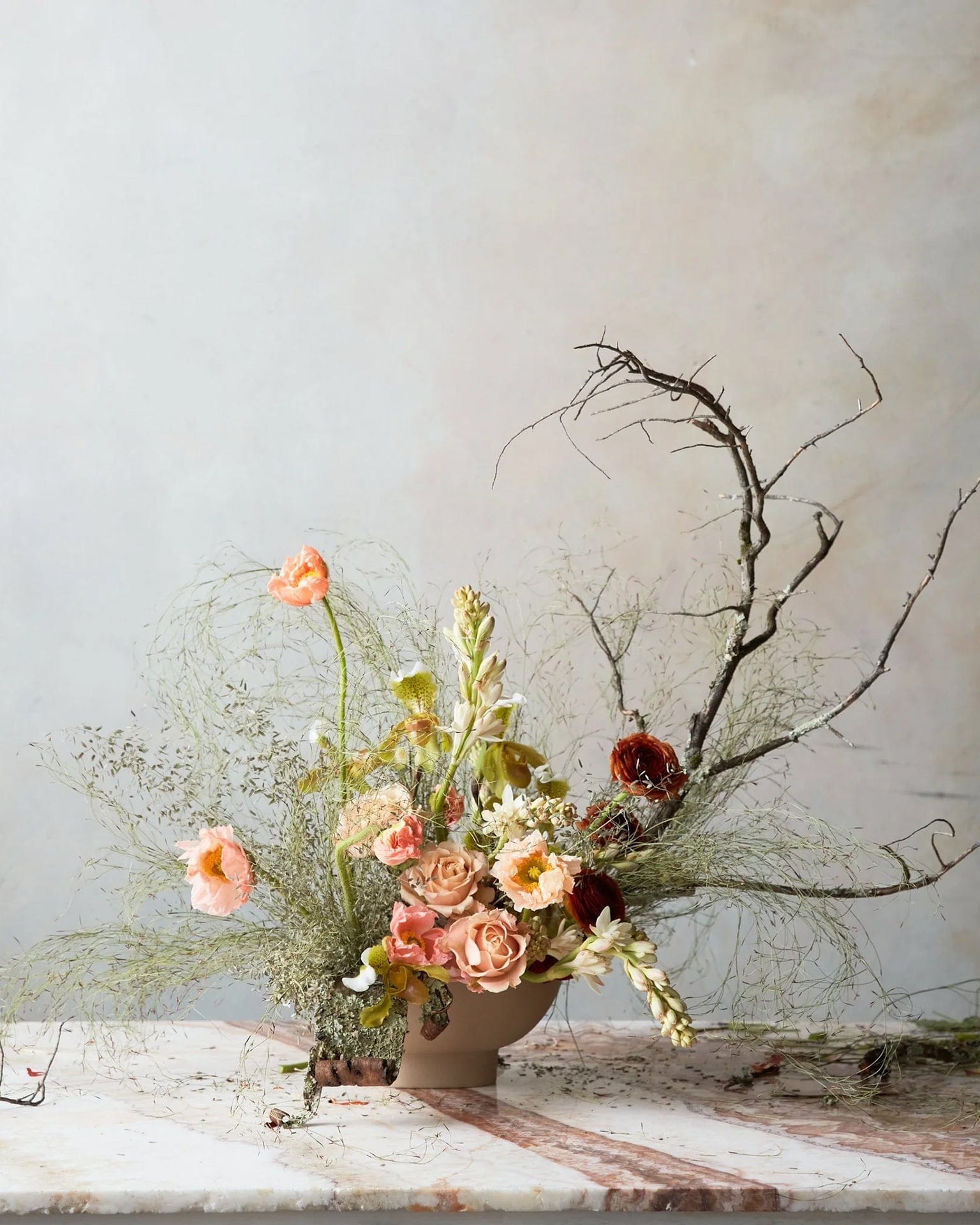 Ceramic Compote Vase in Sand - Thumbnail 3