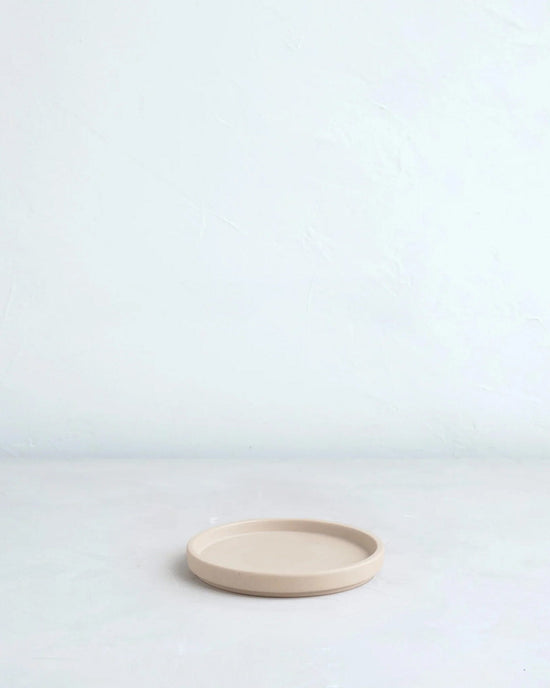 The Floral Society Home Sand Ceramic Pillar Plate in Sand