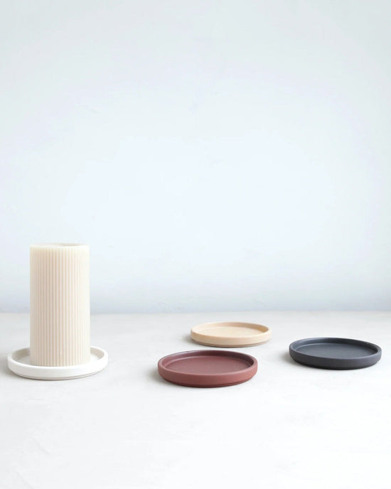 The Floral Society Home Sand Ceramic Pillar Plate in Sand