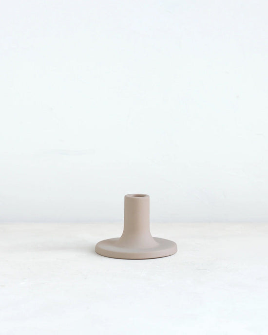 The Floral Society Medium Ceramic Taper Holder in Sand 