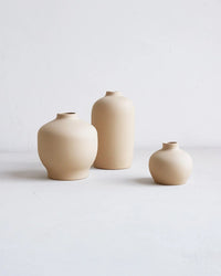 The Floral Society Home Sand Wide Ceramic Blossom Vase in Sand