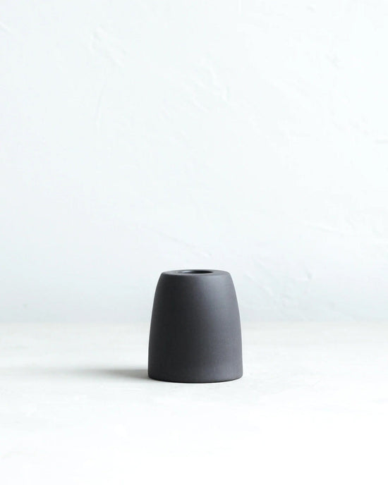 The Floral Society Cone Petite Ceramic Taper Holder in Smoke 
